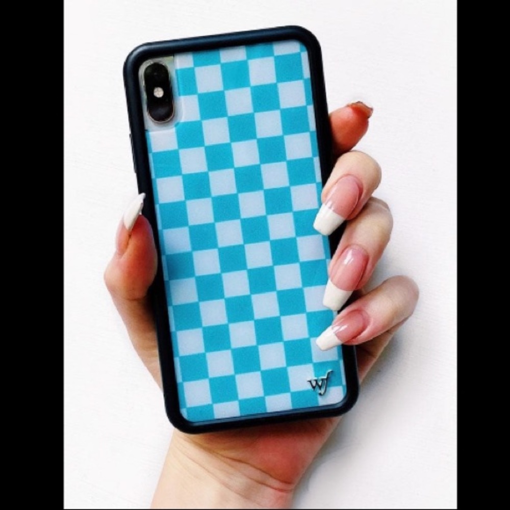 Wildflower Blue Checkerboard iPhone Xs Max Case